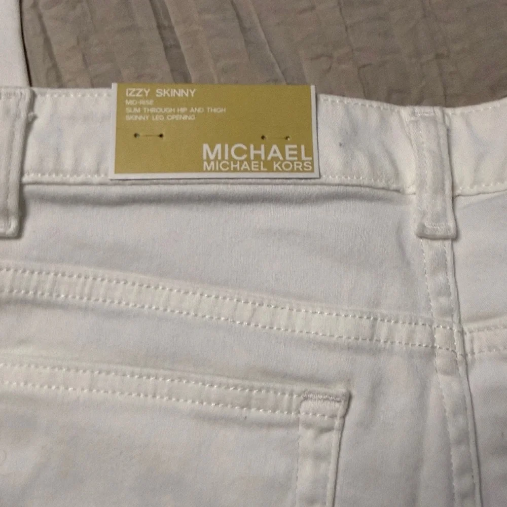 Michael Kors Women's Straight Leg White Jeans - Picture 2 of 7